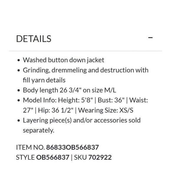 Free People Jean Jacket Women’s M-L  Deconstructed Trucker Jacket Fall Winter - Picture 2 of 7